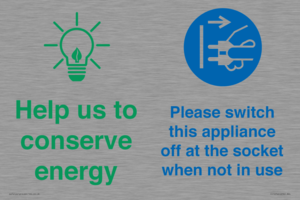 Help us to conserve energy - Switch this appliance off at the socket when not in use